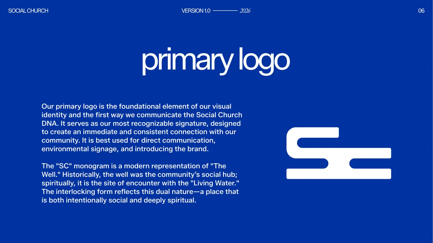 Social Church brand manual — primary logo