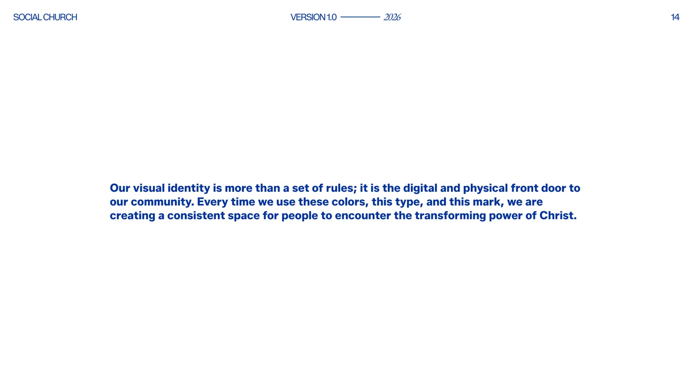 Social Church brand manual — closing statement